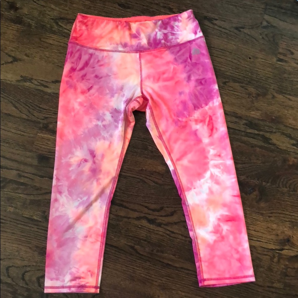 Pink & purple tie dye crop leggings